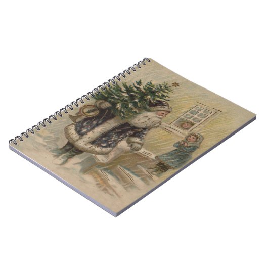 kerstboom met kerstsneeuw notitieboek (Linkerzijde)