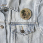  kerstboom met kerstsneeuw ronde button 5,7 cm (In situ)