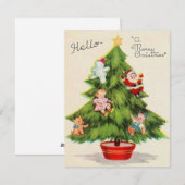 Kerstboom met kerstversiering feestdagenkaart (Voorkant / Achterkant)