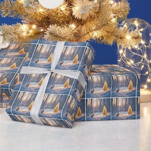 Kerstboom met konijn cadeaupapier (Feestdagen)