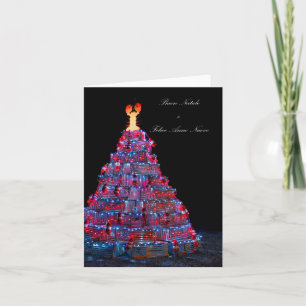 Kerstboom met kreeftenvallen Italiaanse kerstkaart Kaart