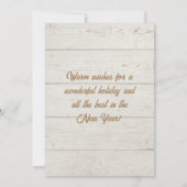 Kerstboom met lage oosterlengte op houten plaat feestdagenkaart (Achterkant)