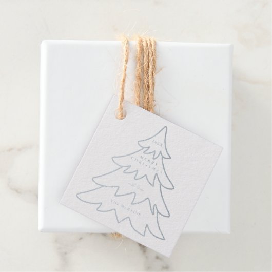 Kerstboom met minimale Folie Bedankjes Labels (Met doos)