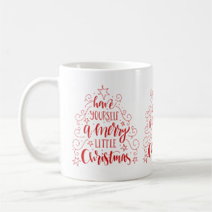 Kerstboom met moderne typografie koffiemok