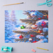 Kerstboom met ontkleurde kleuren tissuepapier (Craft)