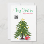 kerstboom met rode Cadeau-vlakke feestdag Kaart (Voorkant)