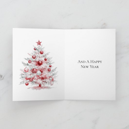 Kerstboom met rode pepermunt kaart (Binnen)