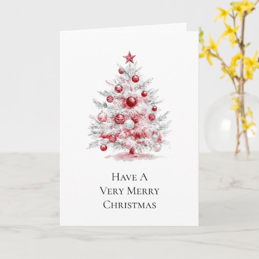 Kerstboom met rode pepermunt kaart (Gele Bloem)