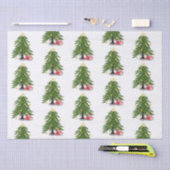 kerstboom met rood cadeau tissuepapier (Craft)