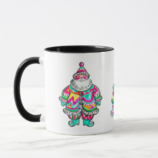 Kerstboom met roze Kerstman Aesthetisch Mok