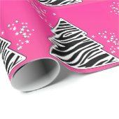 Kerstboom met roze zebraprint cadeaupapier (Rol Hoek)