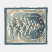 Kerstboom met sneeuw beladen takken fleece deken (Voorkant (Horizontaal))