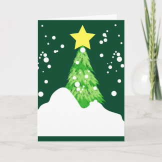 Kerstboom met sneeuw feestdagen kaart