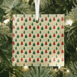 Kerstboom met ster topper naadloos patroon glas ornament