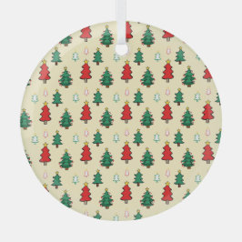 Kerstboom met ster topper naadloos patroon glas ornament