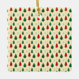 Kerstboom met ster topper naadloos patroon keramisch ornament