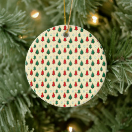 Kerstboom met ster topper naadloos patroon keramisch ornament