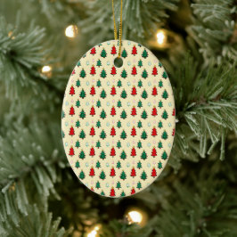 Kerstboom met ster topper naadloos patroon keramisch ornament