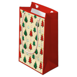 Kerstboom met ster topper naadloos patroon klein cadeauzakje