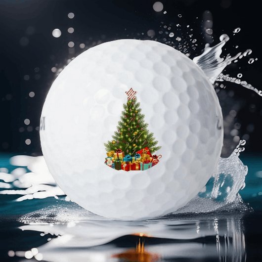 Kerstboom met sterren en Cadeaus vakantie Golfballen