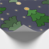 Kerstboom met sterren op Custom Blue Cadeaupapier (Hoek)