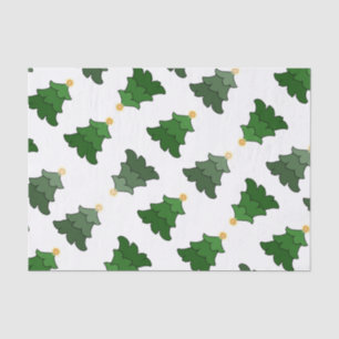 Kerstboom met sterren op Custom White Tissuepapier