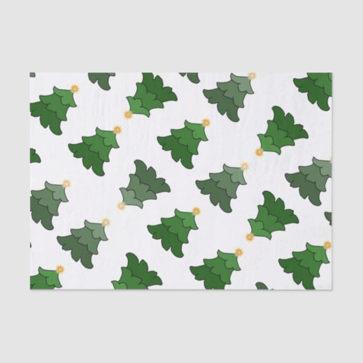 Kerstboom met sterren op Custom White Tissuepapier (Voorkant)