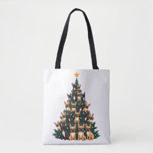 Kerstboom Met Terriër Honden Kerstcadeau Draagtas