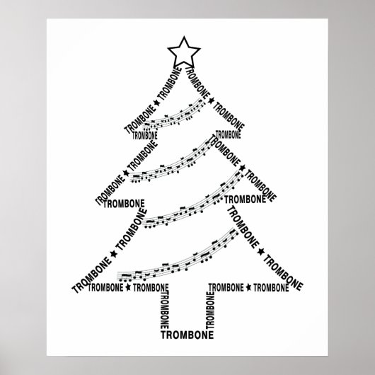 Kerstboom met trombone poster (Voorkant)