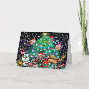 Kerstboom met versiering kaart