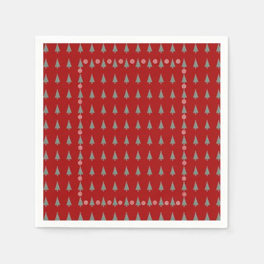 kerstboom met versiering van rode bogen servet (Voorkant)