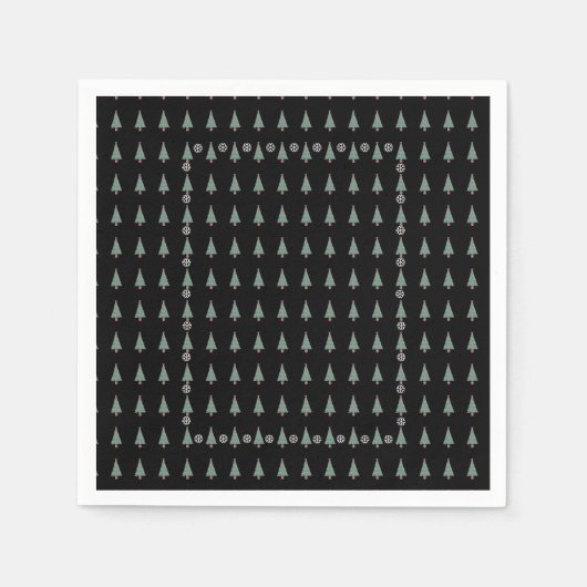 kerstboom met versiering van rode bogen servet (Voorkant)