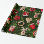 Kerstboom met vilt speelgoed cadeaupapier (Uitgerold)