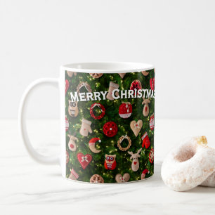Kerstboom met vilt speelgoed koffiemok