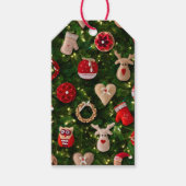 Kerstboom met vilten speelgoed cadeaulabel (Voorkant)