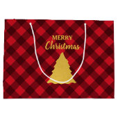 kerstboom met zwarte buffels groot cadeauzakje (Achterkant)