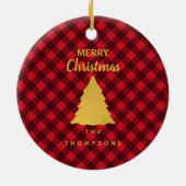 kerstboom met zwarte buffels keramisch ornament (Achterkant)