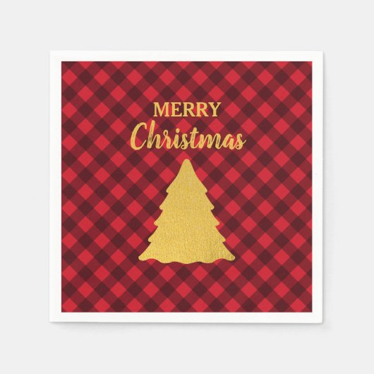 kerstboom met zwarte buffels servet (Voorkant)