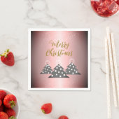 Kerstboom Metallic Pink Script Holiday Party Servet (Insitu)