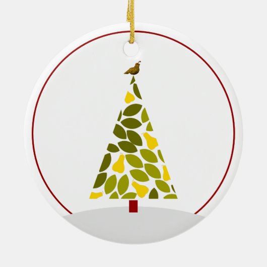 Kerstboom - Mid Century Patrijs Keramisch Ornament (Achterkant)