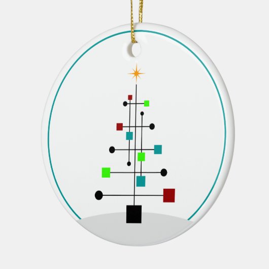 Kerstboom - Mid Century Retro Keramisch Ornament (Links)