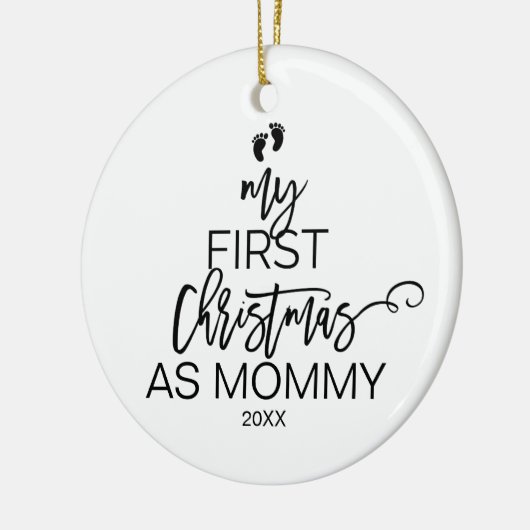 Kerstboom Mijn eerste kerstfeest als mammie feestd Keramisch Ornament (Links)