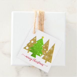 kerstboom Minimalistisch Glittercadeau voor go Bedankjes Labels
