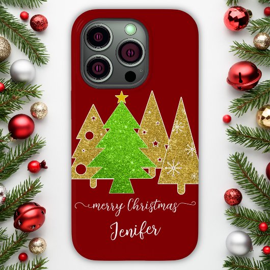 kerstboom | Minimalistisch | Glittercadeau voor go Case-Mate iPhone Case