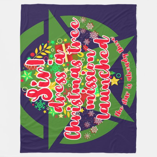 Kerstboom, missie, leger fleece deken (Voorkant)