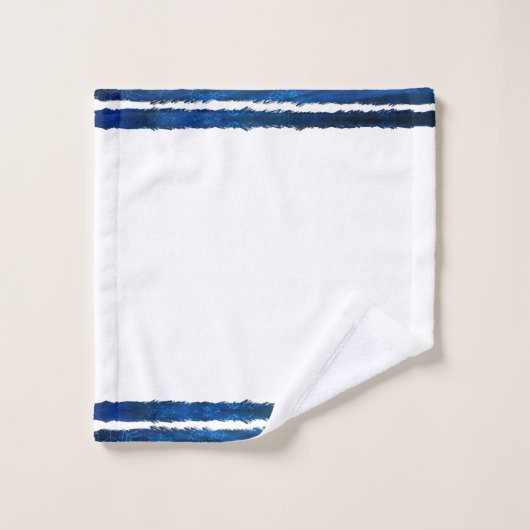 Kerstboom Modern Holiday Pattern Blue Bad Handdoek (Wasdoekje)