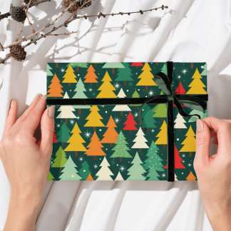 Kerstboom Modern inpakpapier Patroon Vel