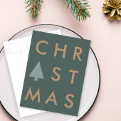 Kerstboom | Modern minimalistisch goud en groen Briefkaart