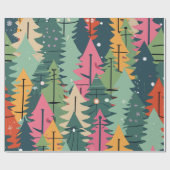 Kerstboom Modern patroon inpakpapier (Vlak)