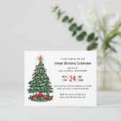 Kerstboom Modern Virtual Holiday Party Uitnodiging Briefkaart (Staand voorkant)